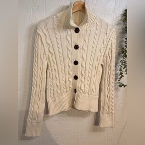 Cable Collar Cardi NWOT ivory